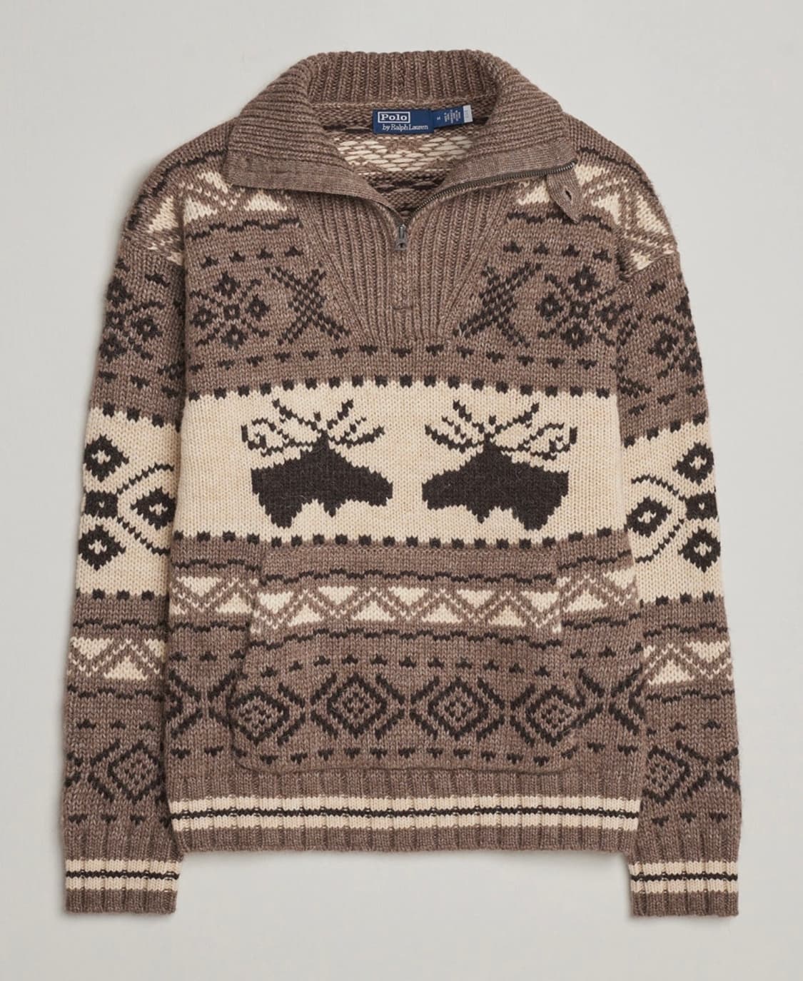 폴로 무스 인타르시아 쿼터 지퍼 스웨터 m(100-105) 상품이미지6