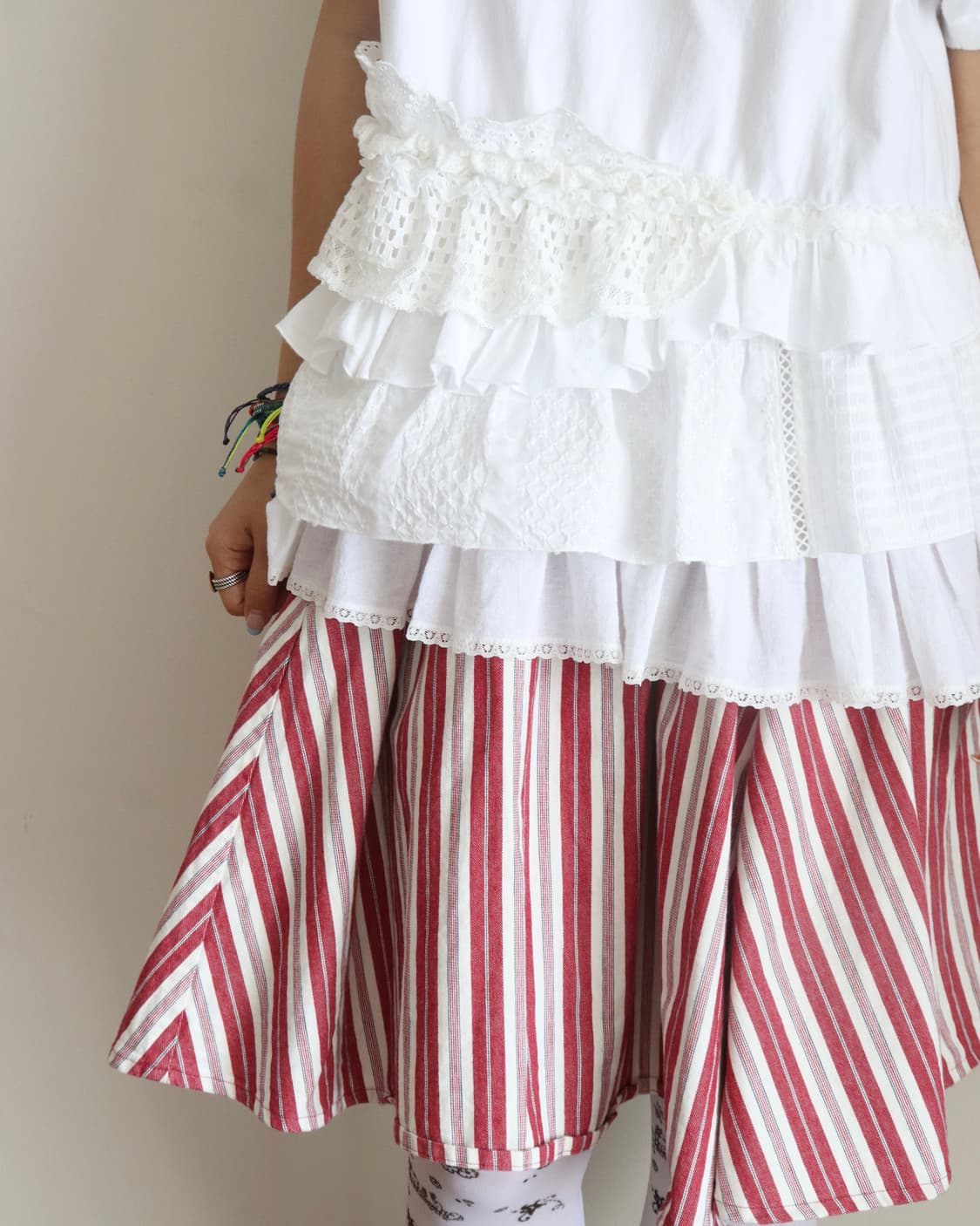 [Beams Boy] Tori-To Lace Frill T-Shirt 상품이미지5