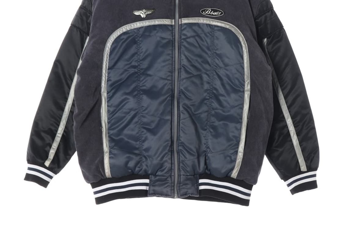 BangBang 스포츠 Y2K 배색 코듀로이 퀼팅 후드 점퍼 XL 상품이미지5