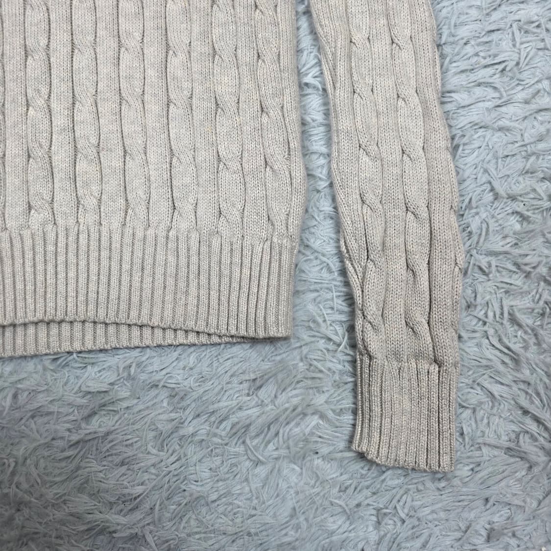 폴로랄프로렌 여성 브이넥 케이블니트 꽈배기니트 그레이 S 상품이미지6