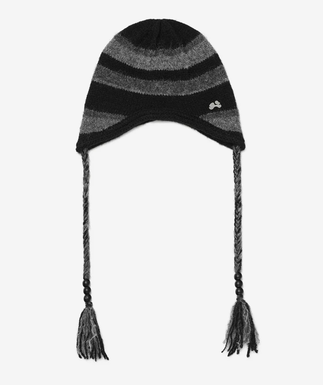 [ 새상품 ] 허그유어스킨 이어플랩 비니 차콜 상품이미지1