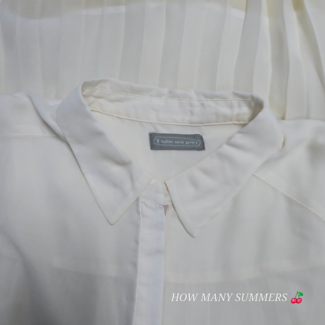 뒷주름 롱 블라우스 시스루 히든버튼 화이트 셔츠 상품이미지8