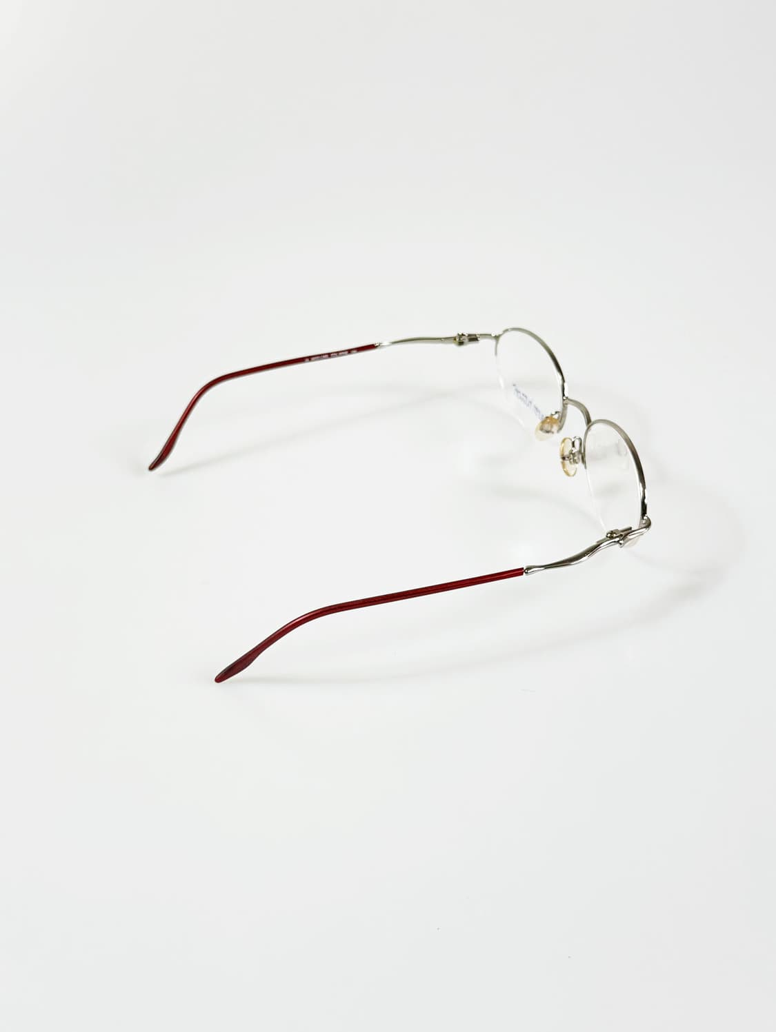 90s LAUREN HUTTON 실버톤 오벌 반무테 빈티지 안경 상품이미지4