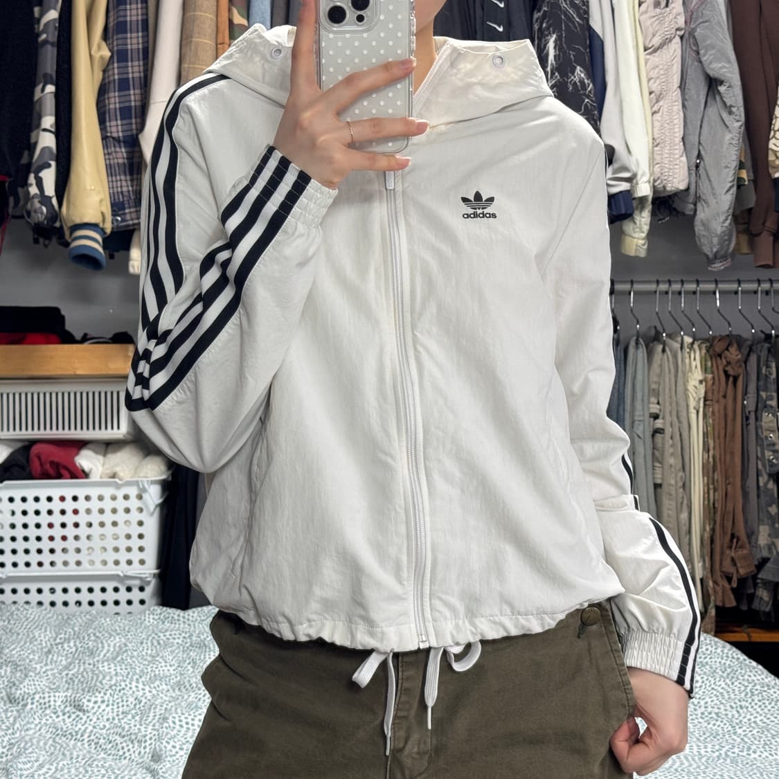 아디다스 우먼스 트레포일 로고 윈드브레이커 바람막이 자켓 상품이미지1