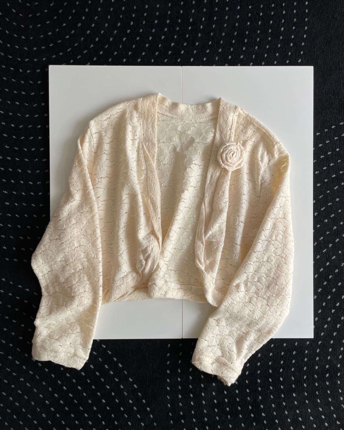 robe short cardigan, rose brooch set 🥀 상품이미지6