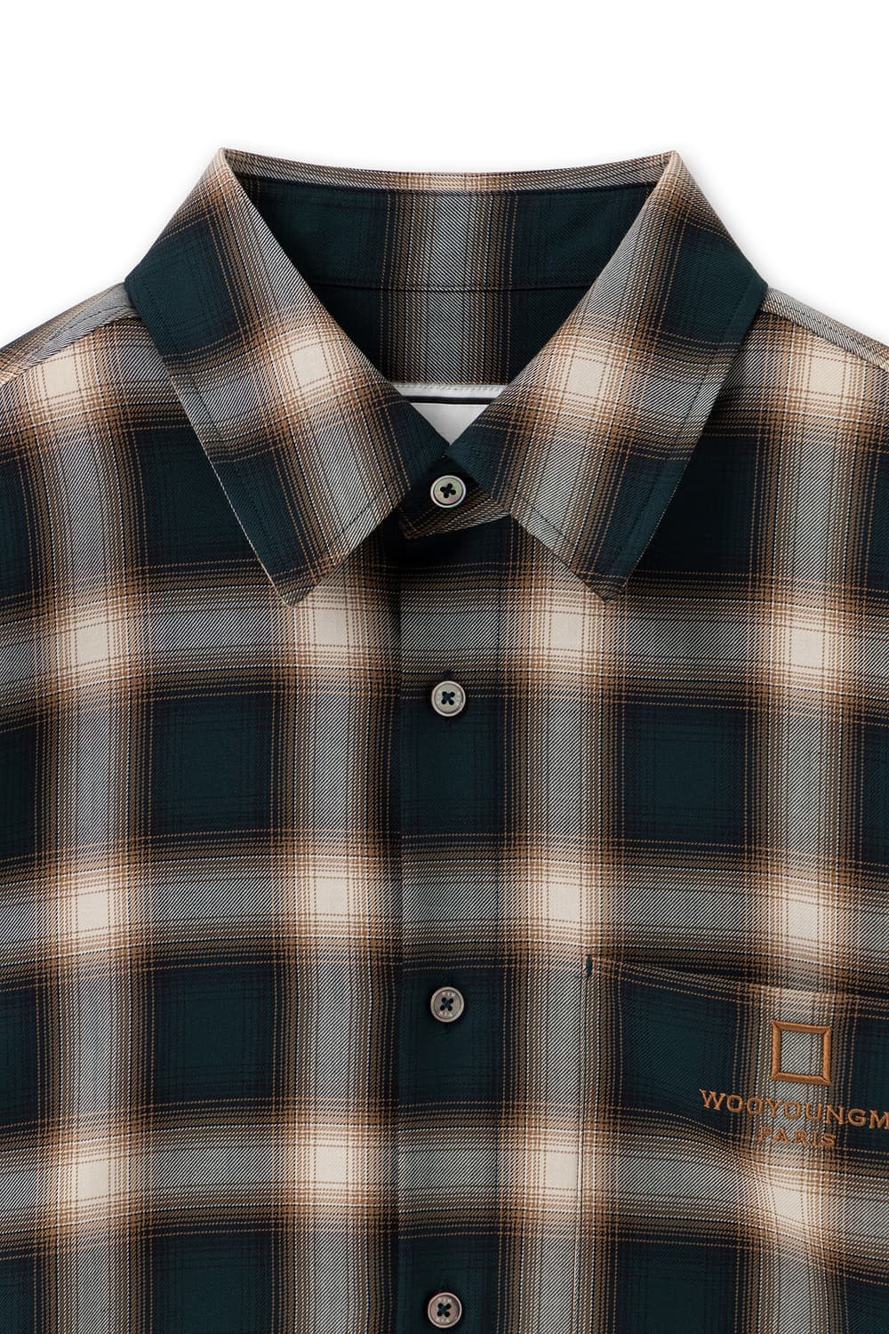 우영미 그라데이션 셔츠 그린 상품이미지4