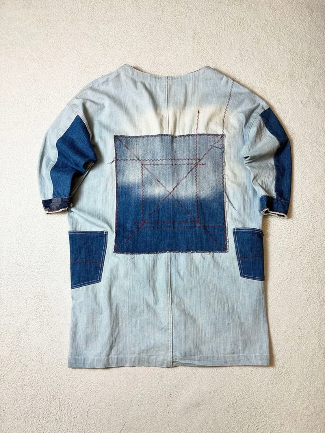 Selected 피그먼트 데님 패치 워크 코트 PN7207 상품이미지5