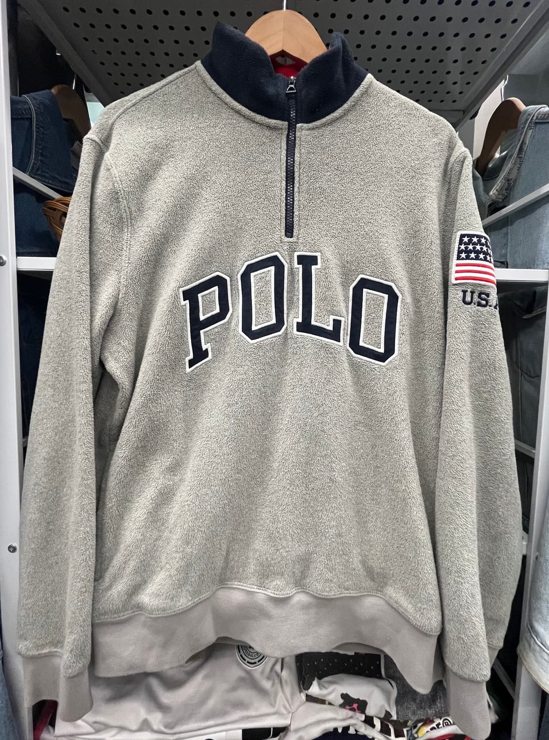 폴로 랄프로렌 플리스 하프집업 그레이 상품이미지1