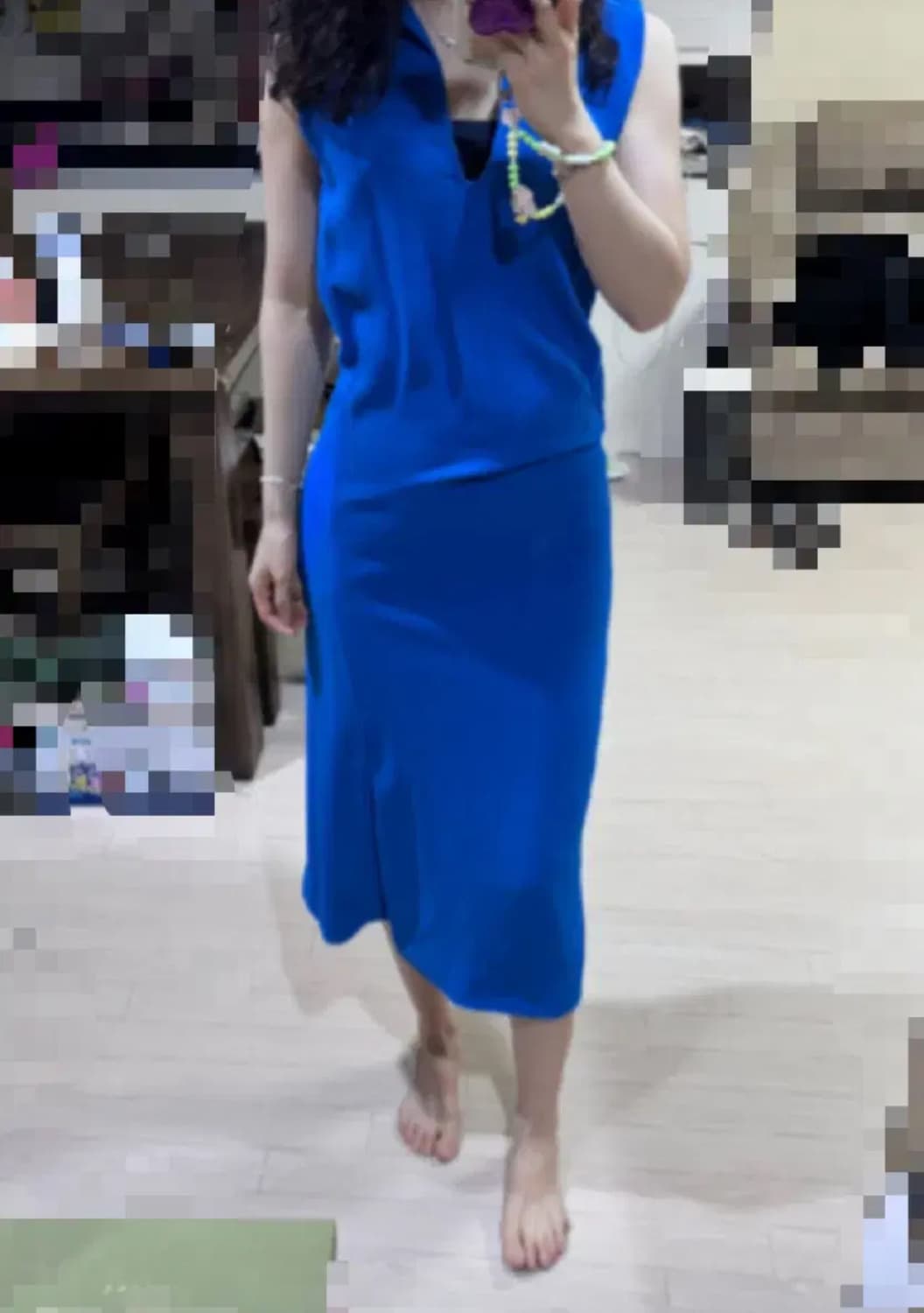 마른55 55 리드크라코프 made in ITALY 블루 맥시 롱 원피스 상품이미지1