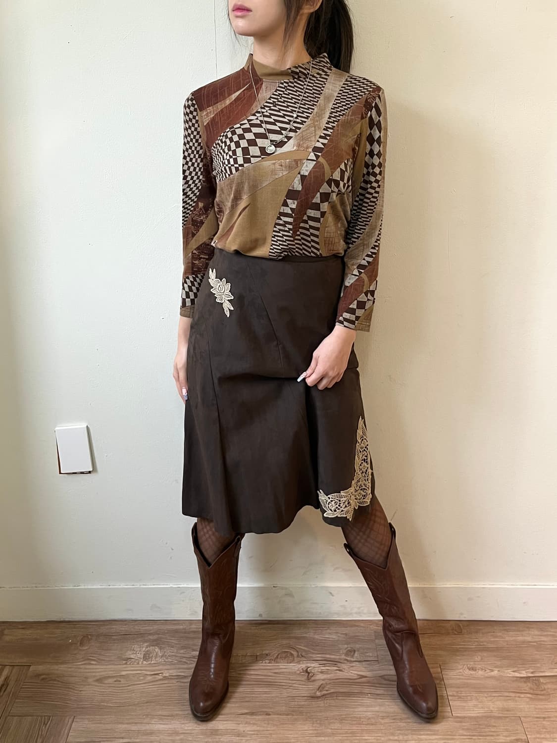 Vtg 플라워 스커트 상품이미지6