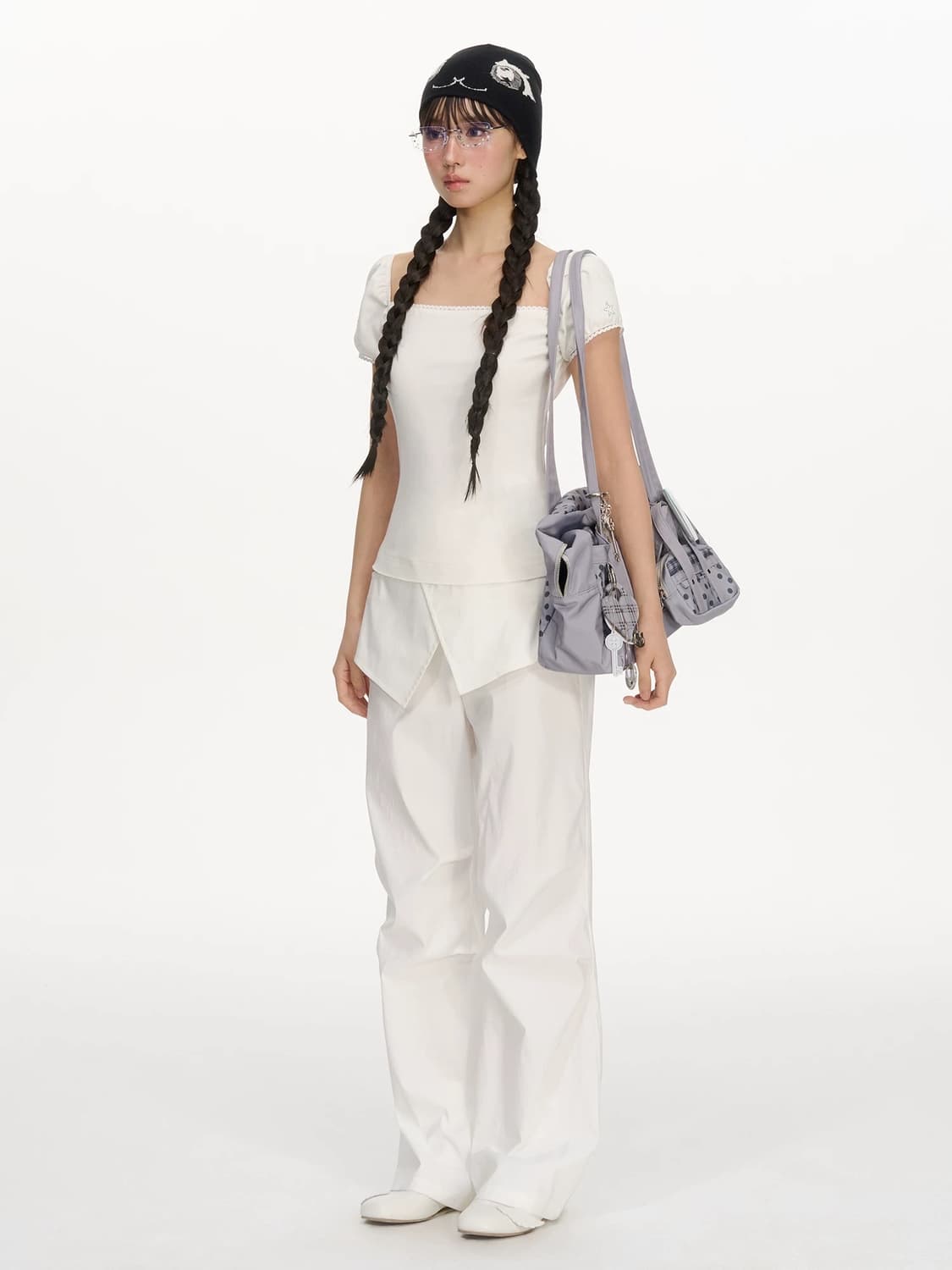 Necystudio 퍼프슬리브 스퀘어넥 티셔츠 S 상품이미지2