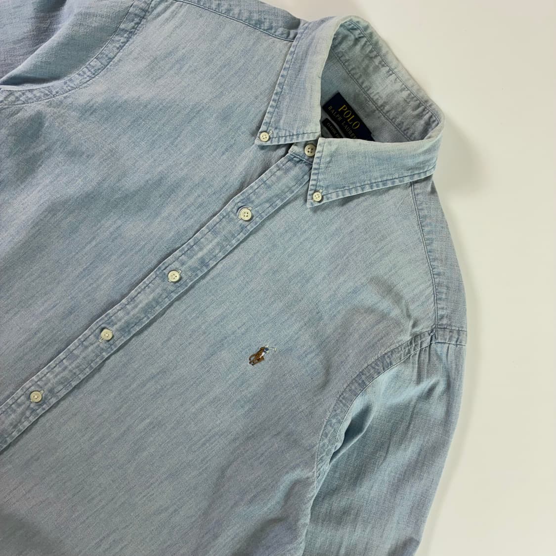 Polo  폴로 랄프로렌 신형 자수 코튼 샴브레이 셔츠  상품이미지3