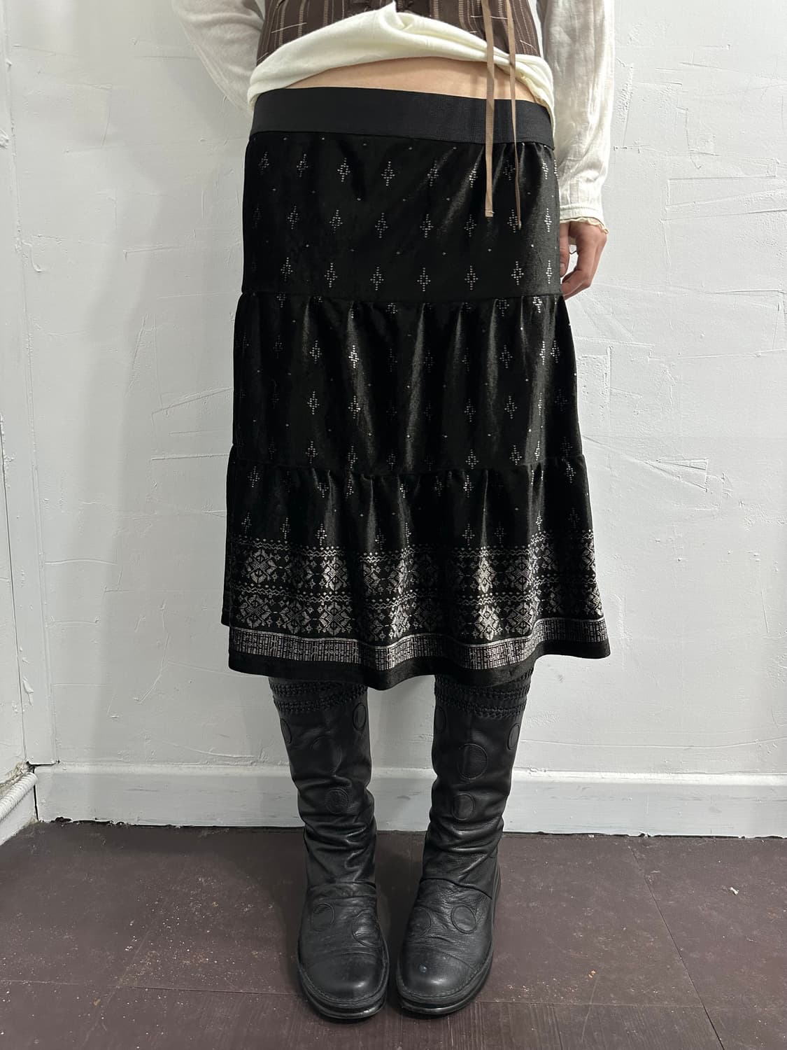 velvet pattern skirt 상품이미지2