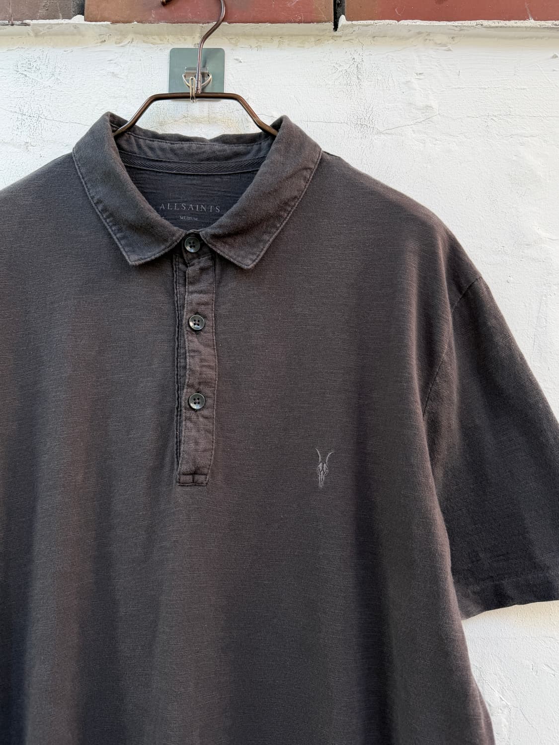Allsaints 올세인츠 램스컬 자수 반팔 폴로 셔츠 M 상품이미지2