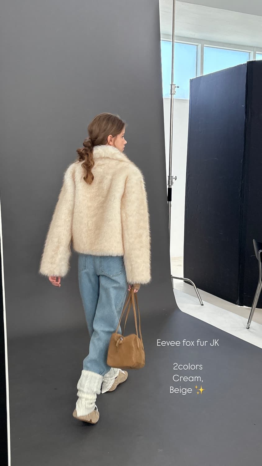 (당일발송) 포레스트 이브이 퍼자켓 카라 밍크 아이보리 베이지 상품이미지3