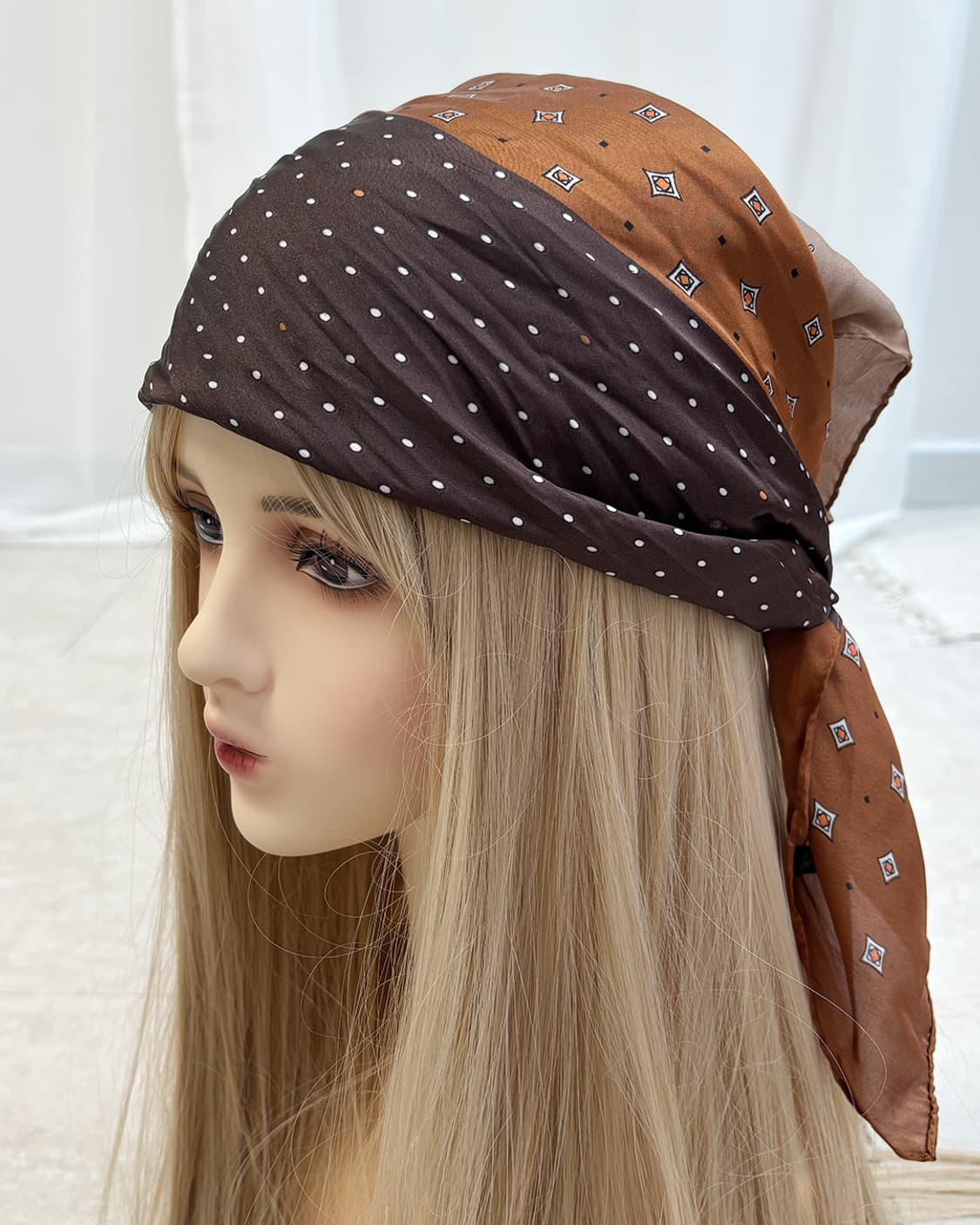 diagonal three-pattern square scarf 상품이미지1