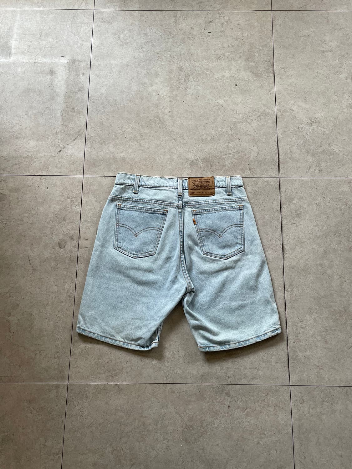 리바이스 505 연청 데님 반바지(오렌지탭) 상품이미지1