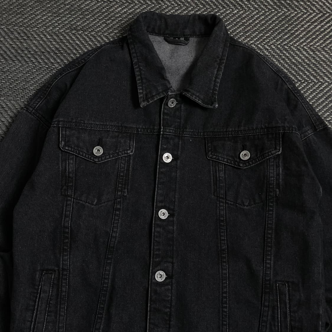 빈티지 흑청 박시핏 데님 트러커 자켓 y 3986 상품이미지5