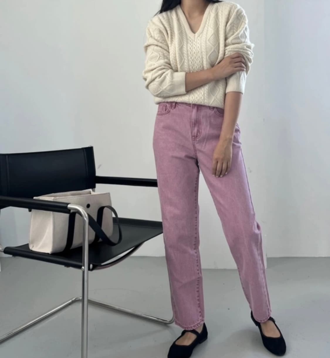 깔량)피그먼트 워싱진 인디핑크 55사이즈(새상품) 상품이미지7