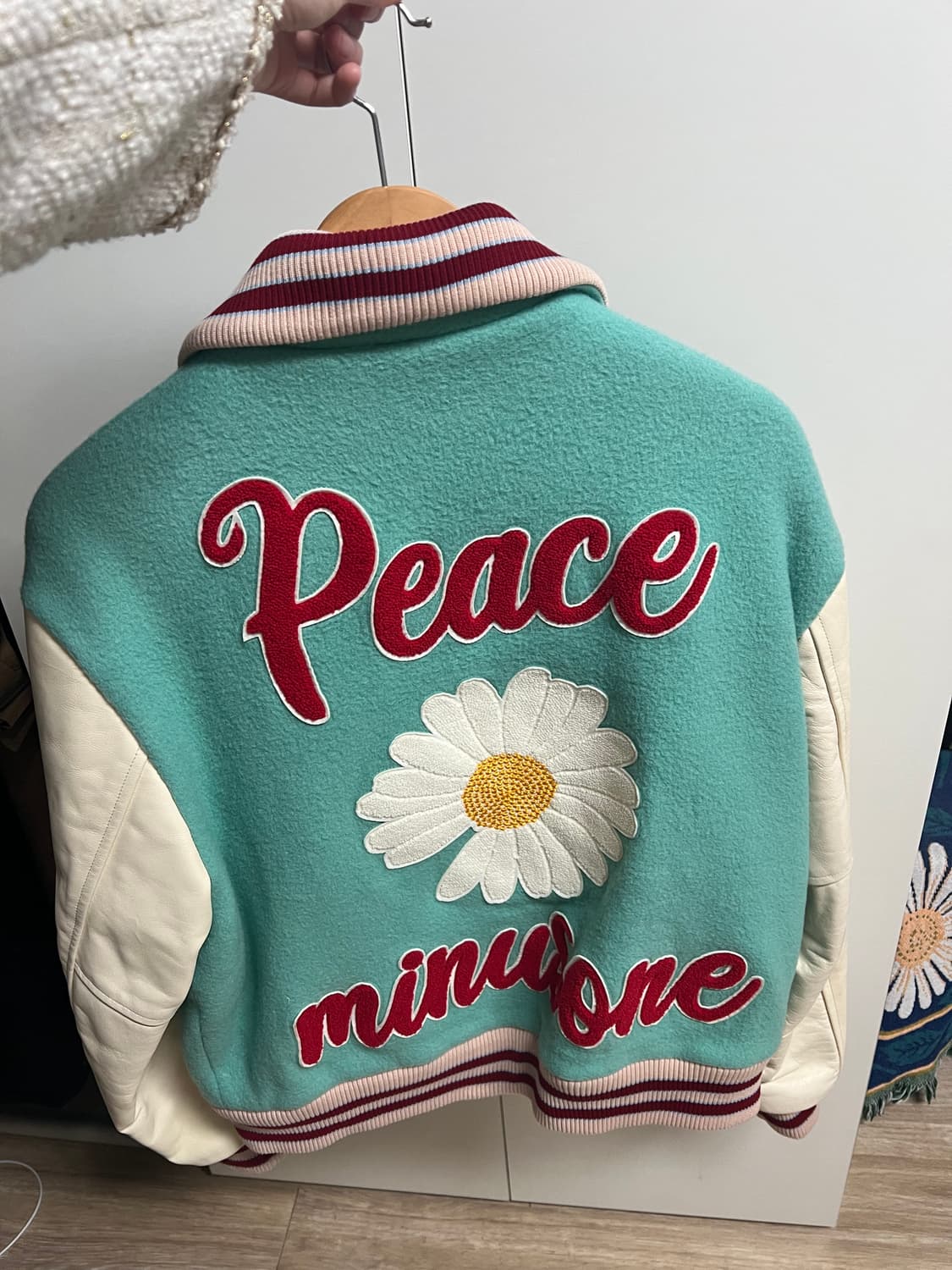 피스마이너스원 바시티자켓 민트 L 사이즈 판매 상품이미지2