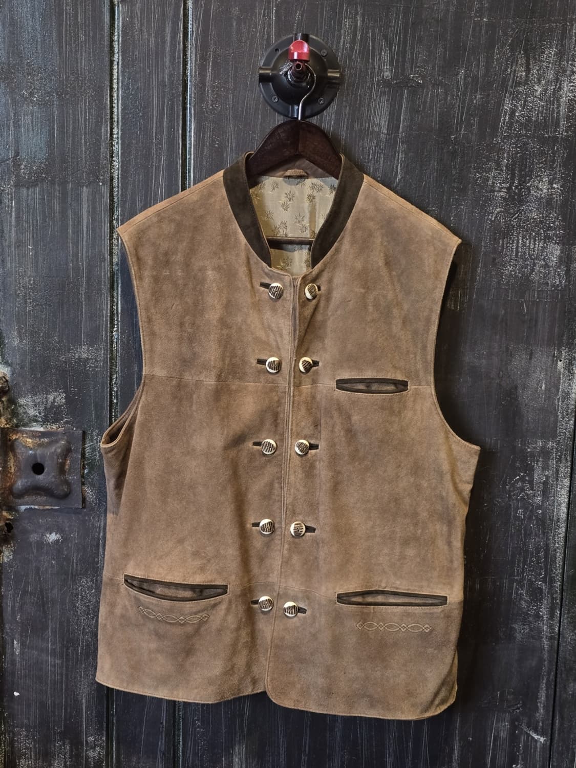 90s C&A LANDHAUS Goat Suede Leather Vest 상품이미지1