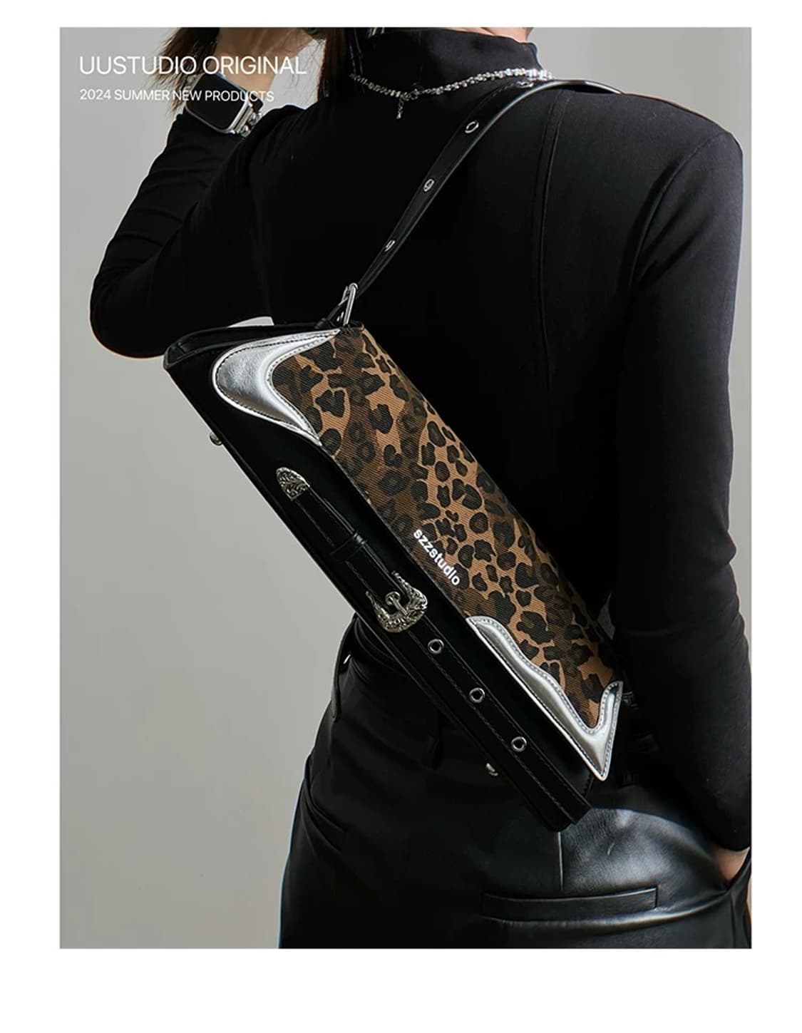 호피 레오파드 버클 숄더백 갸루 y2k  상품이미지3