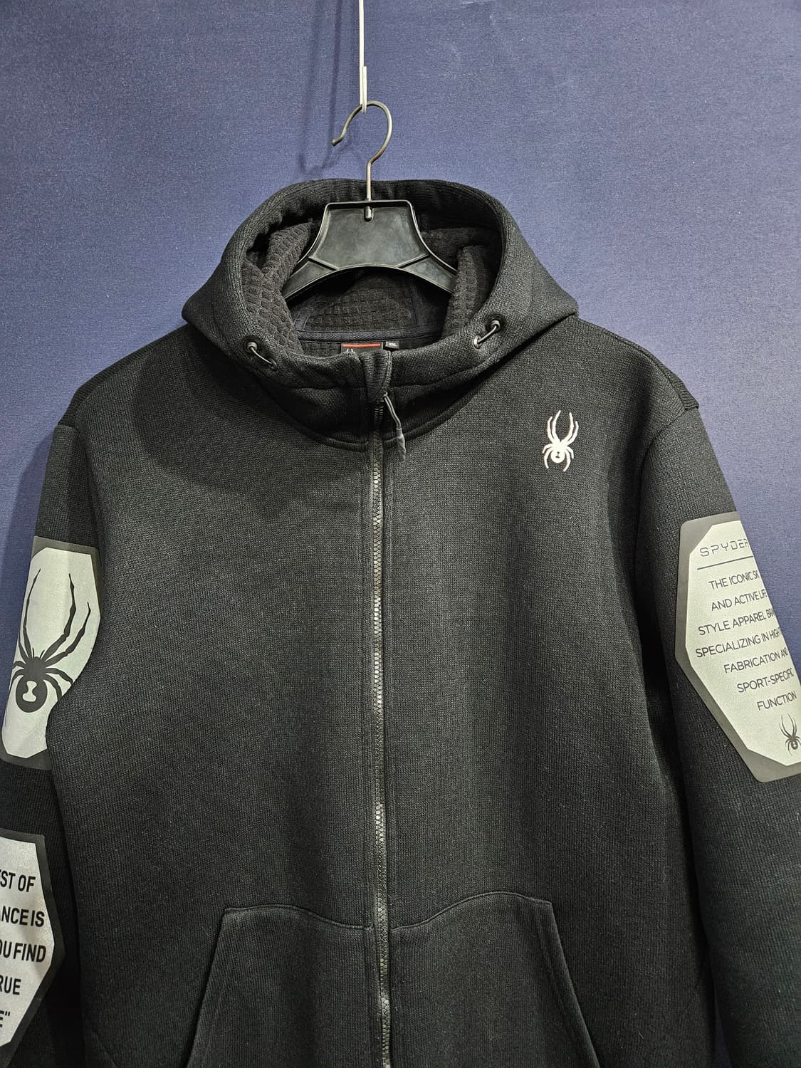 스파이더 프린팅 블랙 남성 110 기모 후드집업  상품이미지7