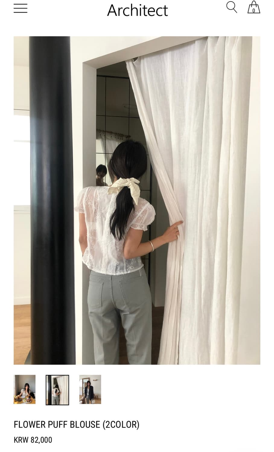 (New!) Architect flower puff blouse  상품이미지5