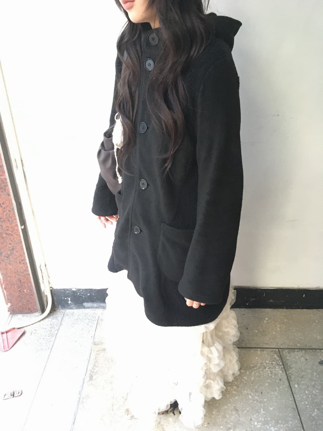 Gomme 고무 드레이프 후드 코트 상품이미지2