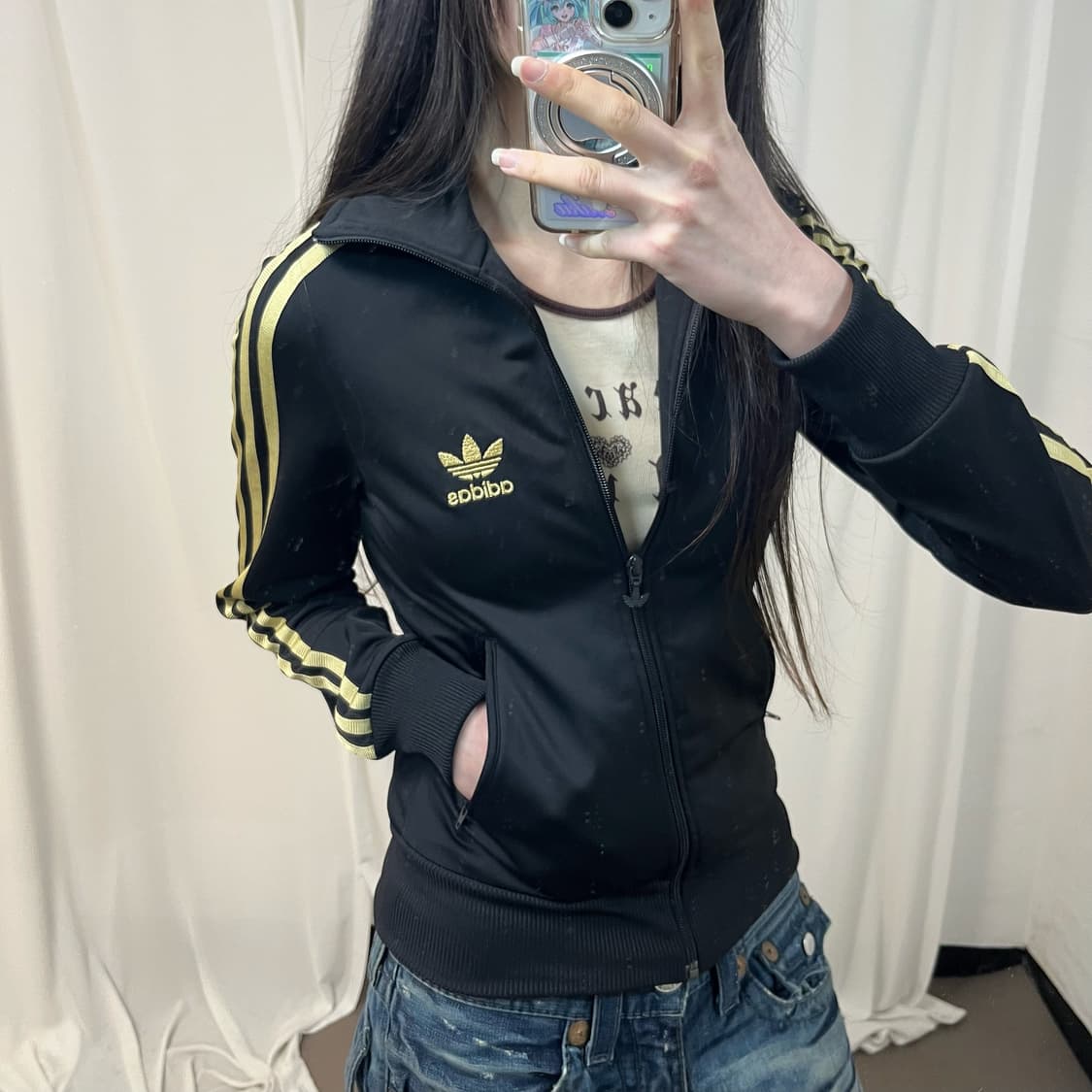 Adidas black gold Firebird jersey 상품이미지2