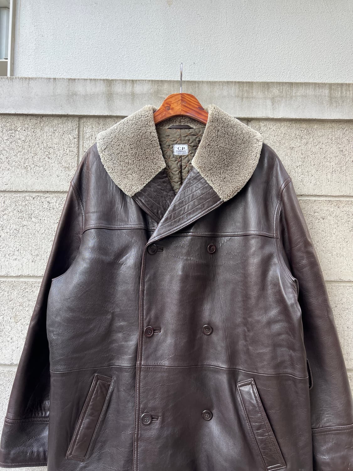00s C.P.COMPANY SHEEPSKIN 씨피컴퍼니가죽코트자켓 상품이미지4