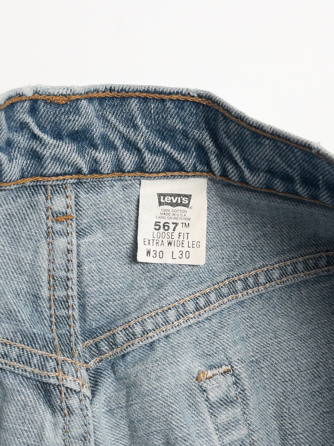 90‘s 미제 리바이스 567 루즈 핏 엑스트라 와이드 레그 30x30 상품이미지6