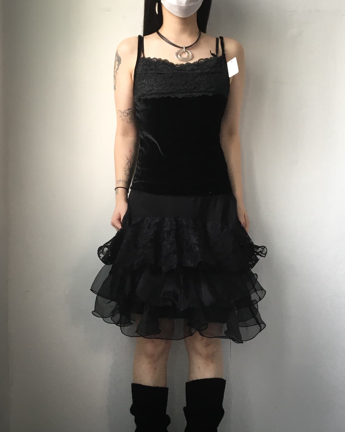 Lace point velvet sleeveless 상품이미지4