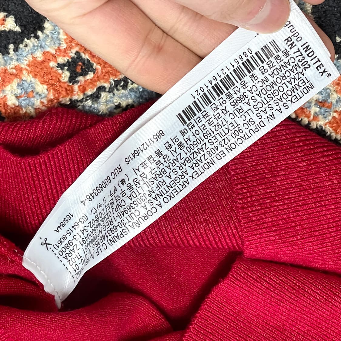 자라 레드 나일론 슬림핏 니트 여성S 상품이미지6