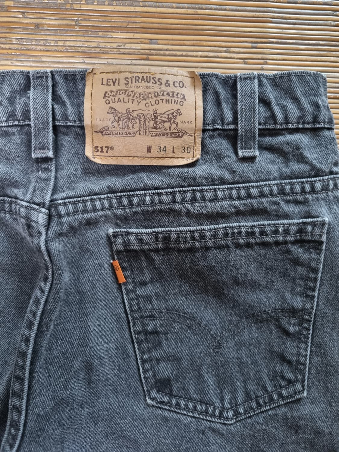 90s USA 517 34x30 리바이스 블랙 오렌지탭 상품이미지3