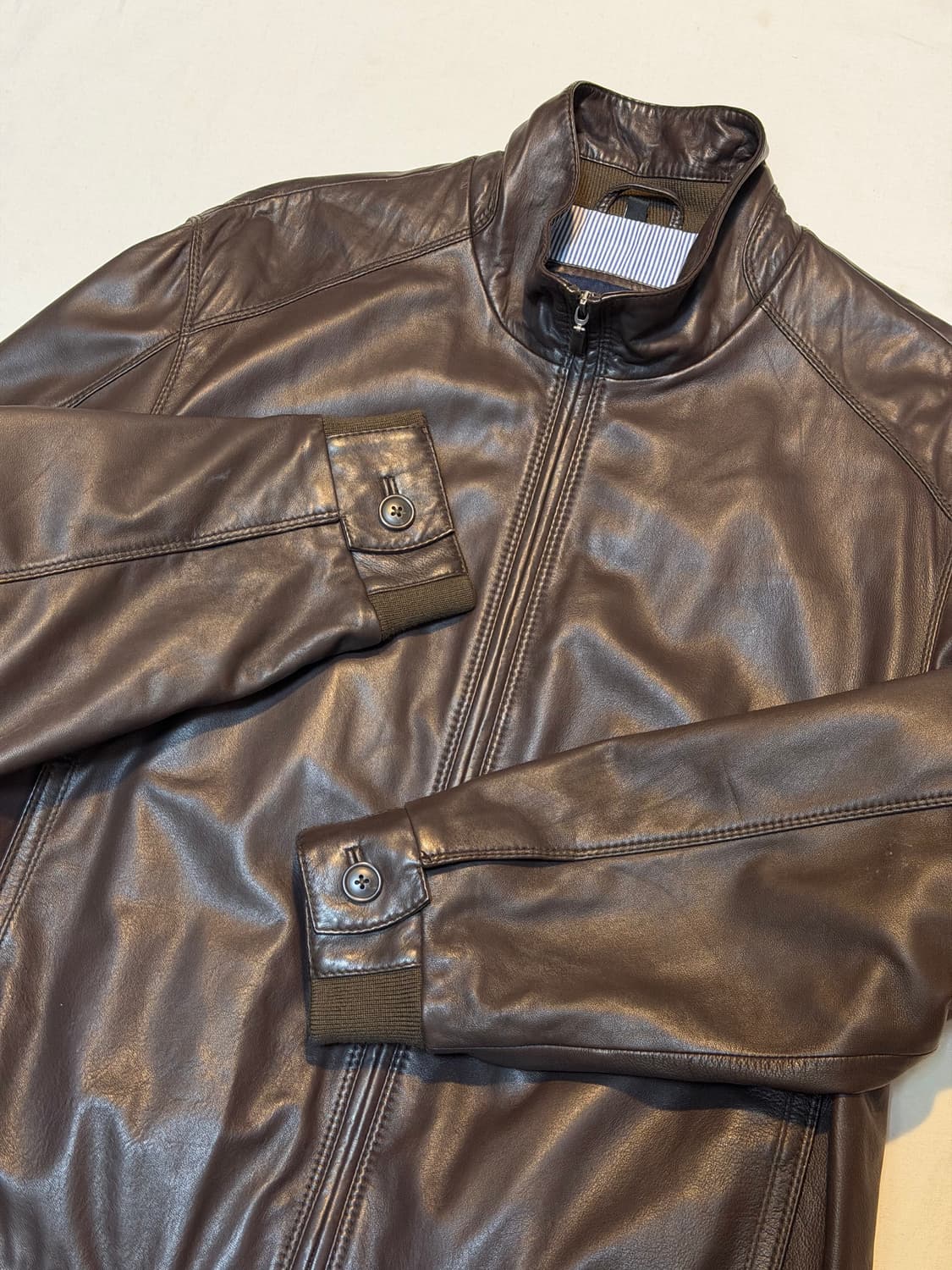 빈티지 램스킨 가죽자켓 레더자켓 브라운 상품이미지2