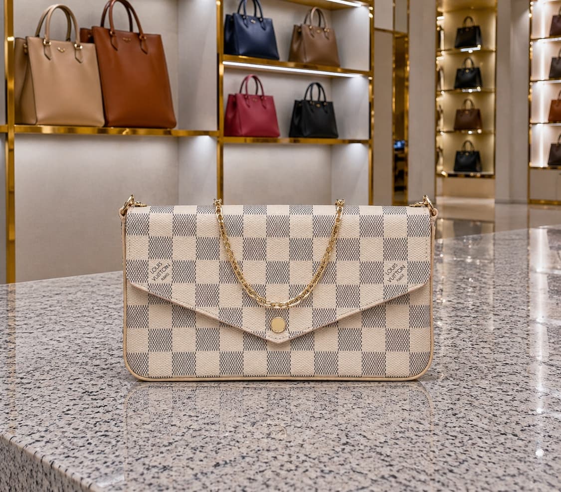 [S급] 루이비통 펠리시 포쉐트 캔버스 다미에 아주르 판매합니다!!! 상품이미지1