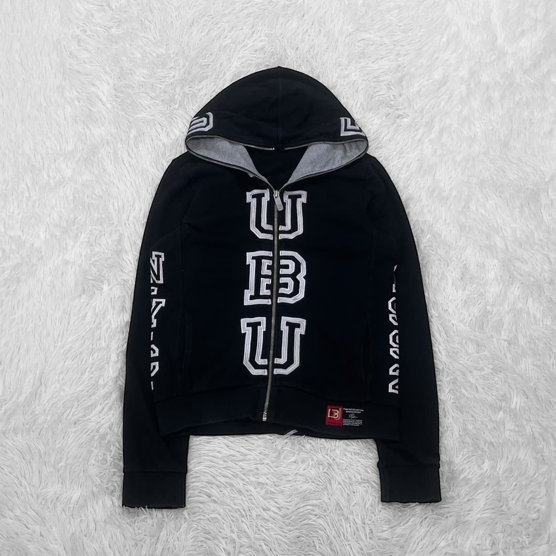 후부 Fubu 스펠 로고 풀 후드집업 블랙 상품이미지3