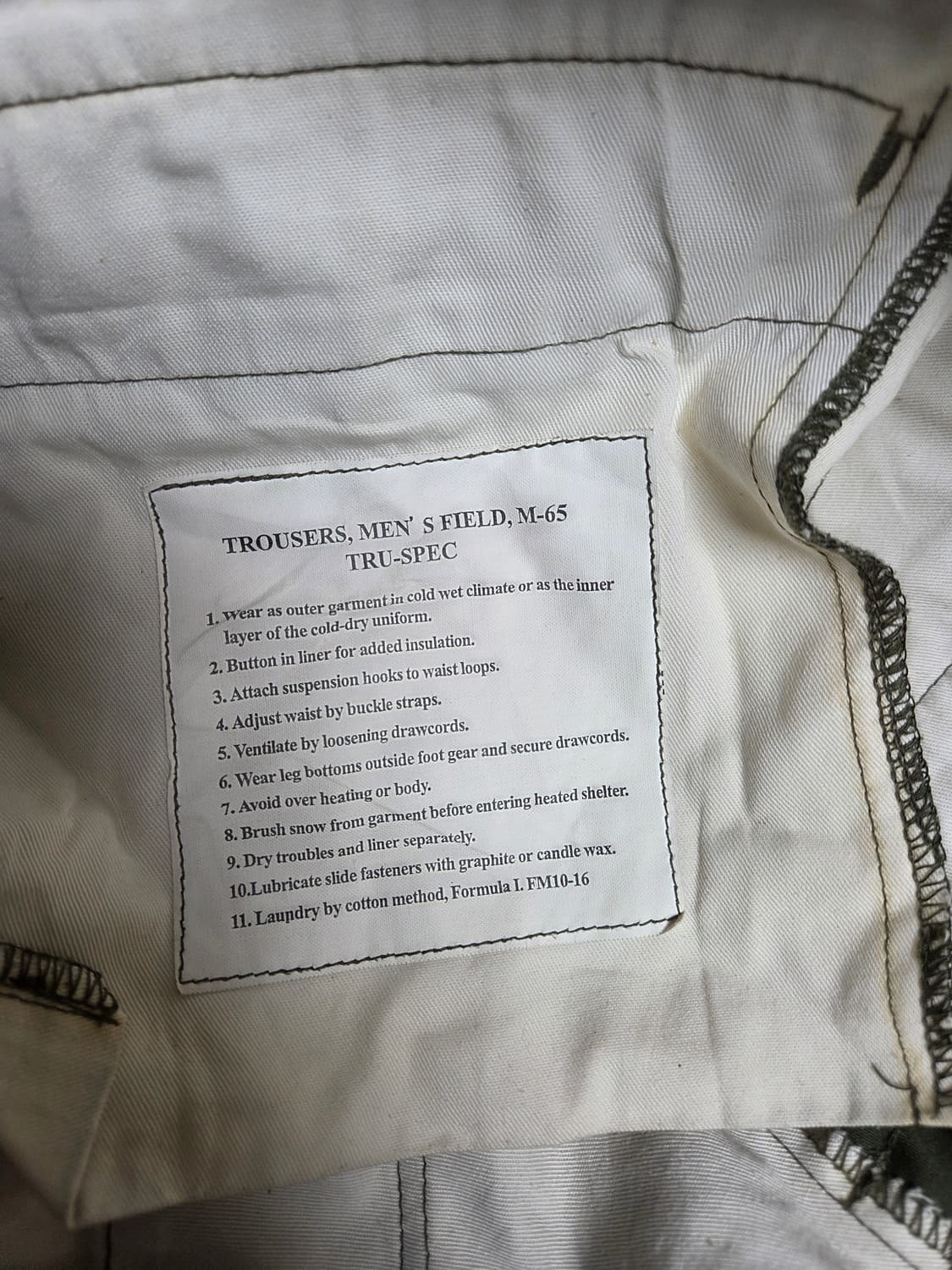 미군 M65 바지.L.R. 상태최상 상품이미지3