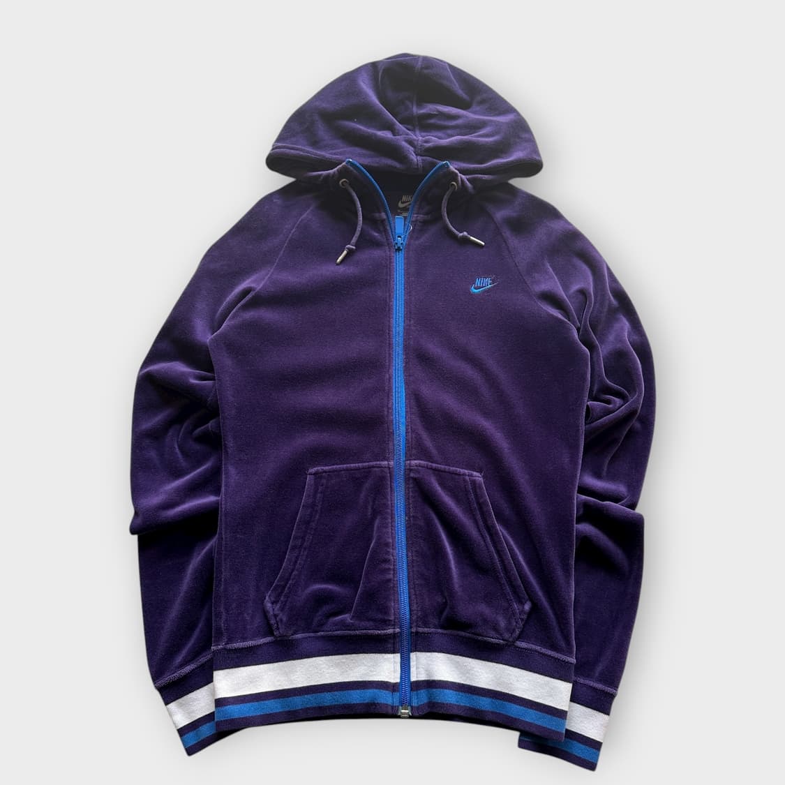 나이키 Y2K 벨벳 퍼플 후드집업 상품이미지1