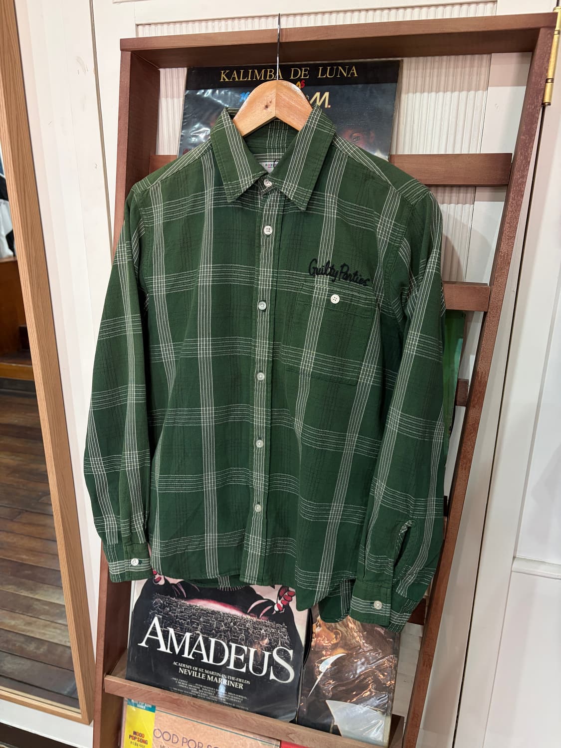 J38 와코마리아 자수 코튼 체크 셔츠 S 상품이미지1