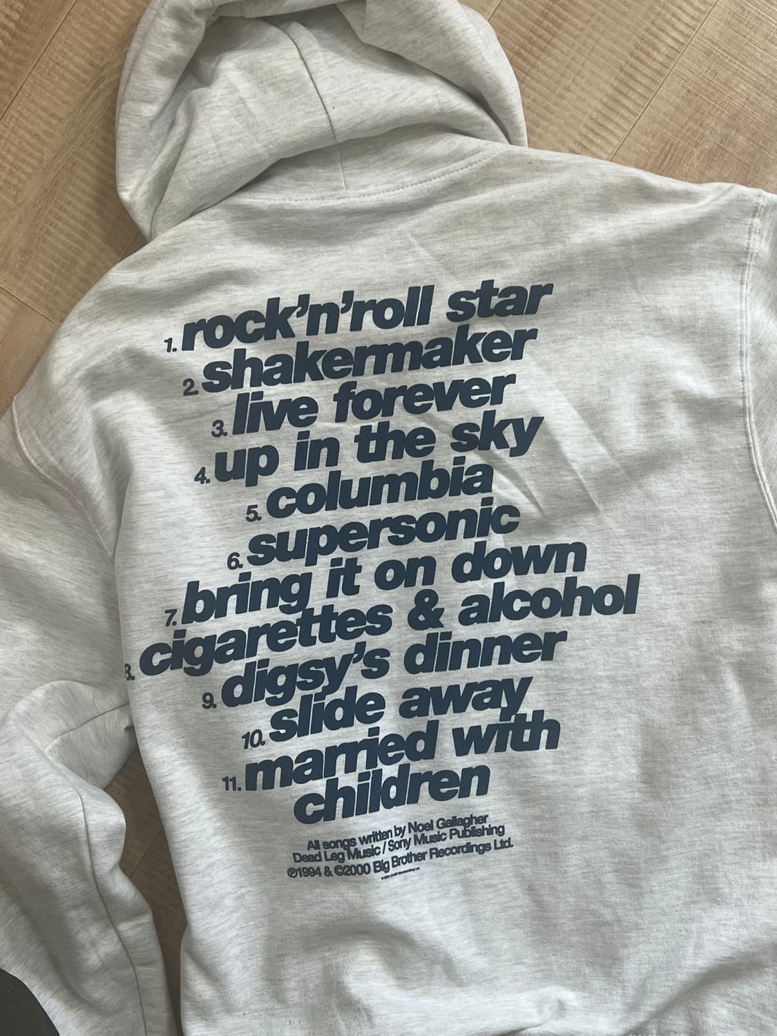 오아시스 로고 트랙리스트 후드집업 L 멜란지 화이트 상품이미지5