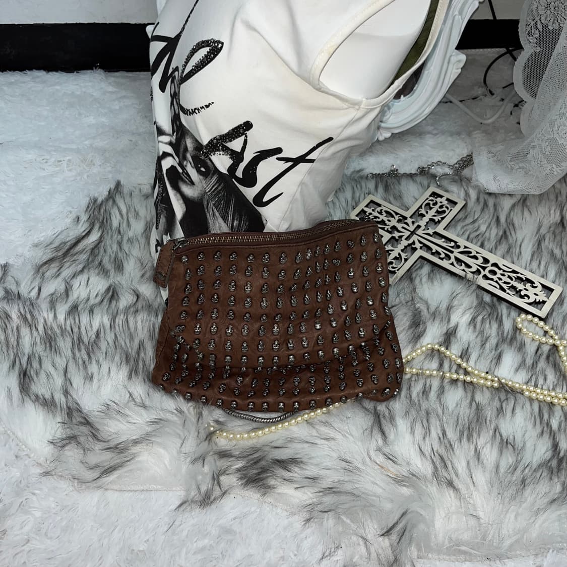 빈티지 스컬 스터드 체인백 상품이미지1