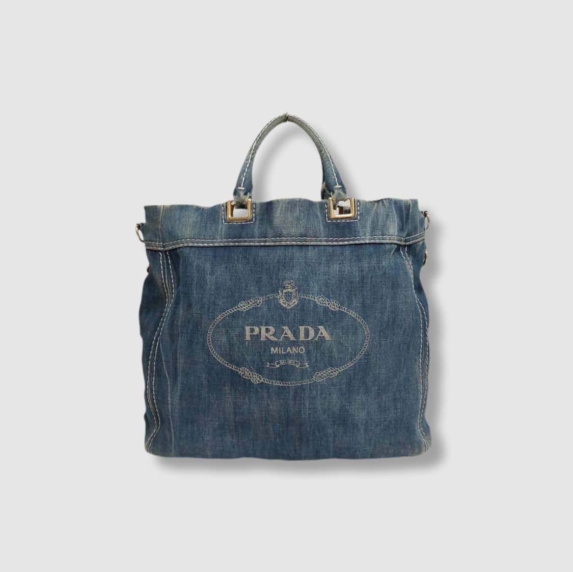 프라다 빈티지 블루 데님 토트백 숄더백 2way 상품이미지1