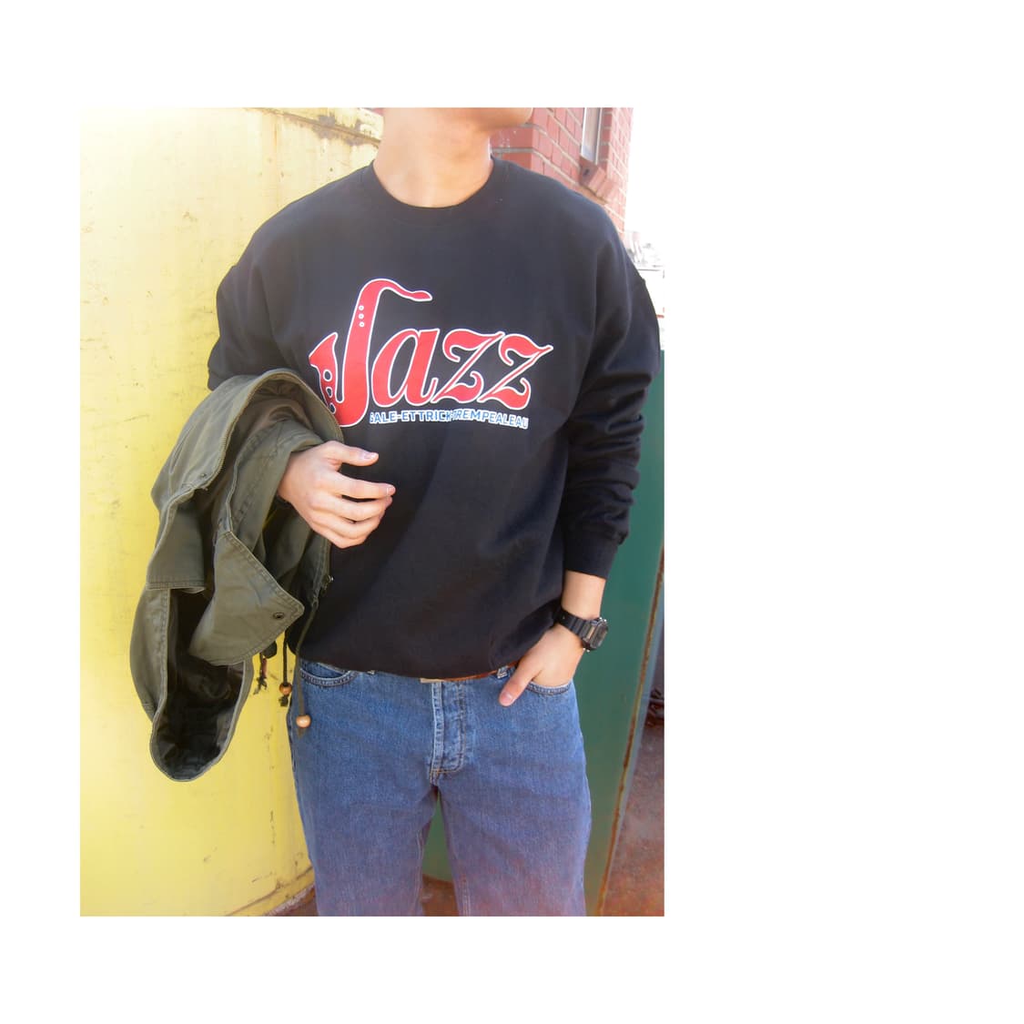 [GILDAN] vintage jazz printing cotton sw 상품이미지1