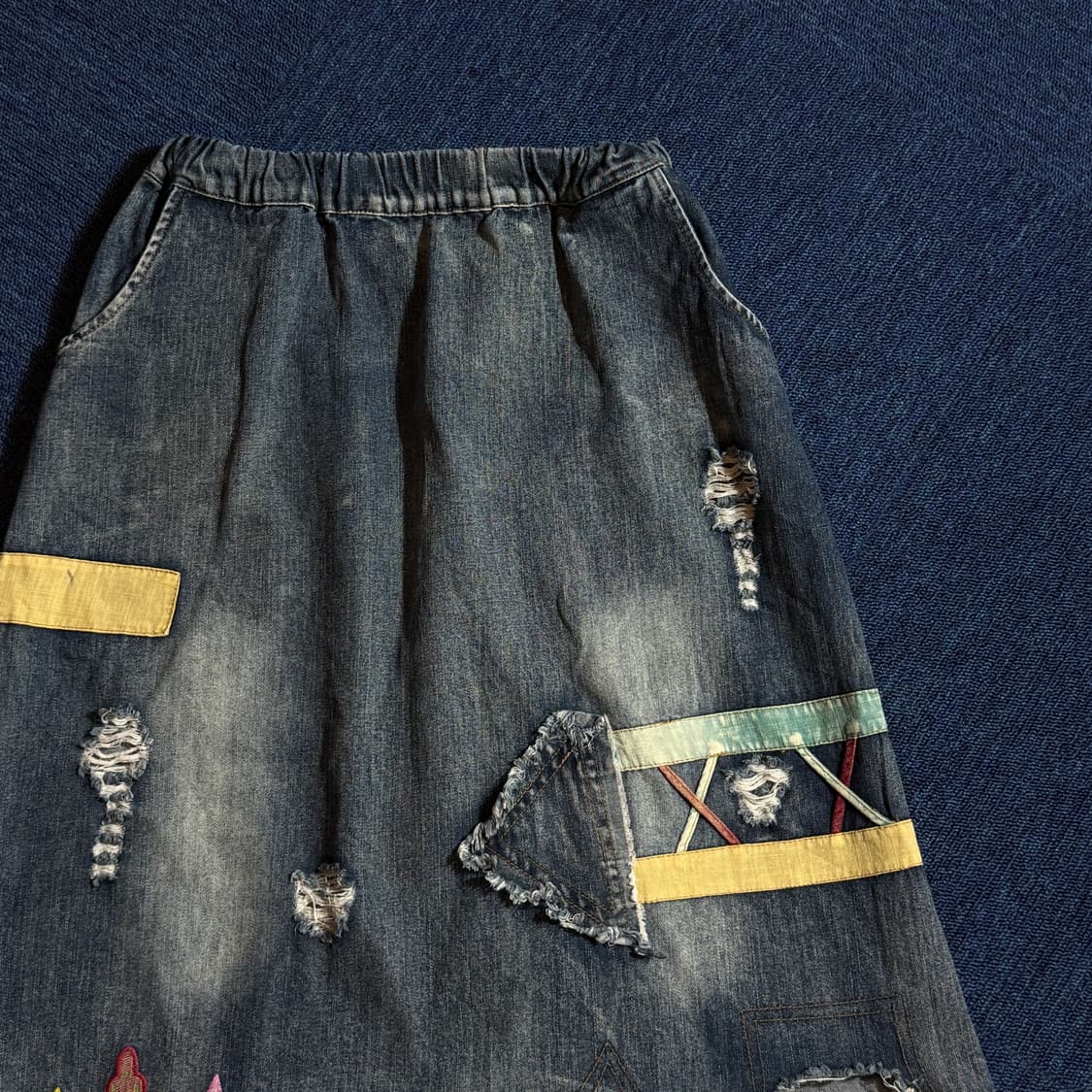 빈티지 자수포인트 데미지 스커트 상품이미지2