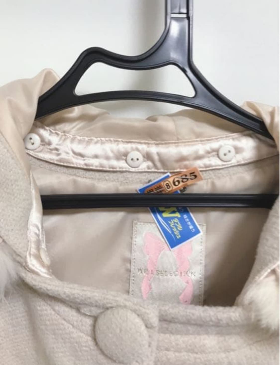 일브 로디스포토깔 윌셀렉션 토끼모피 리본 후드 핑크숏코트 무스탕 리즈리사 상품이미지3