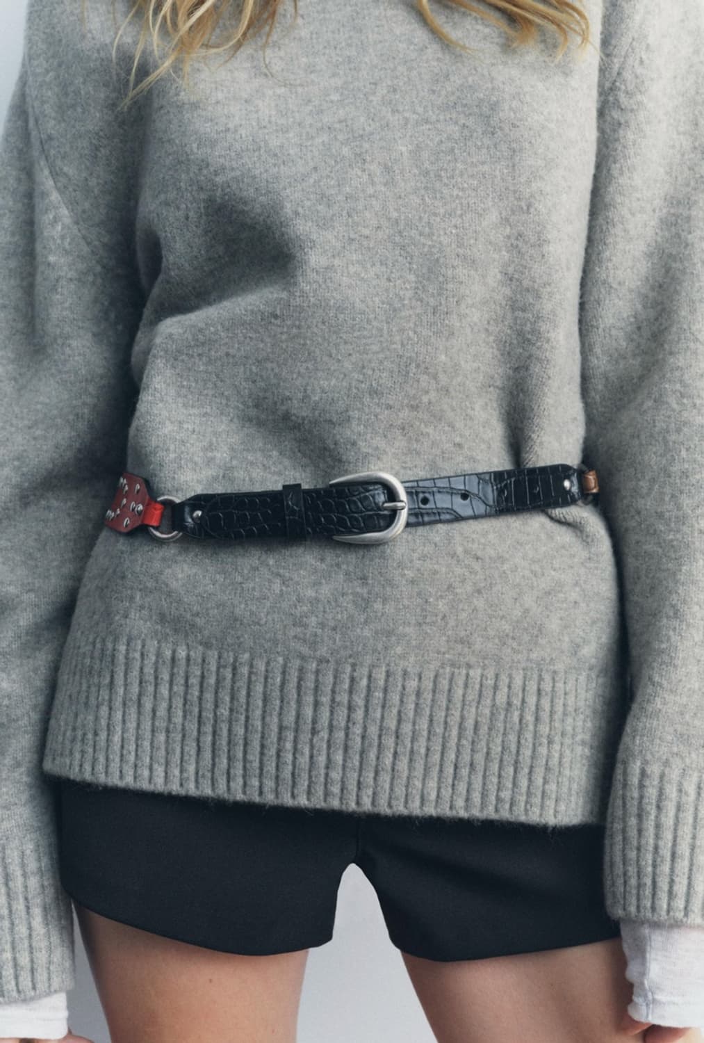 Zara 자라 리얼레더 100% 보헤미안 스터드 벨트 상품이미지3
