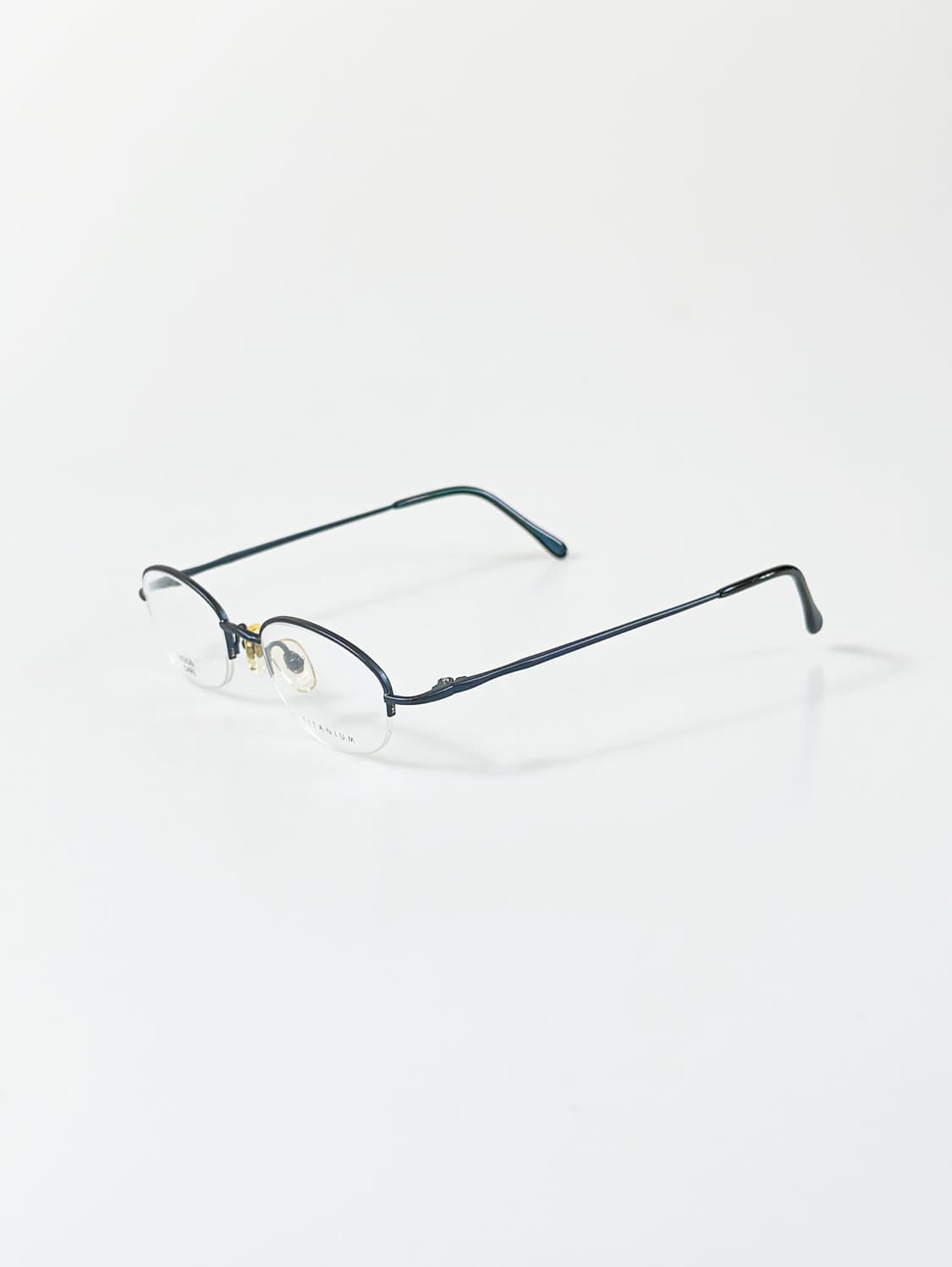 다크 네이비 반무테 스퀘어 프레임 빈티지 안경 상품이미지3