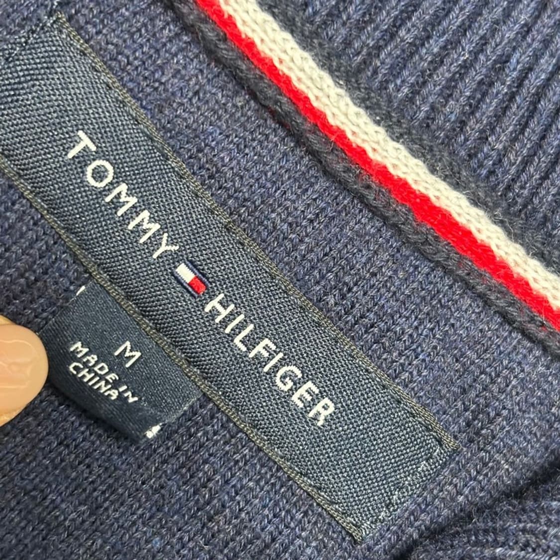 TOMMY HILFIGER 하프 집업 니트 네이비 M 상품이미지7